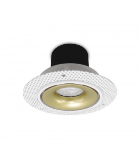 LED Recessed Round Downlight, White/Gold, 25 deg. Beam Angle, 840lm, 5000K, IP20, DRIVER NOT INC. - 1