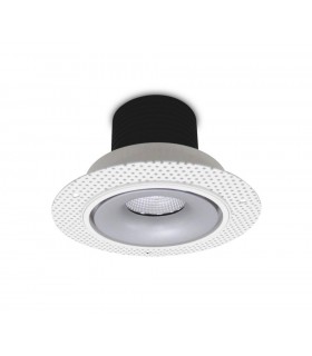 LED Recessed Round Downlight, White/Silver, 40 deg. Beam Angle, 840lm, 5000K, IP20, DRIVER NOT INC. - 1