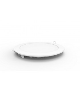 Recessed Downlight Round Panel 8inch 18W Pure White 6400K, 1500lm, White Frame, Inc. Driver - 1