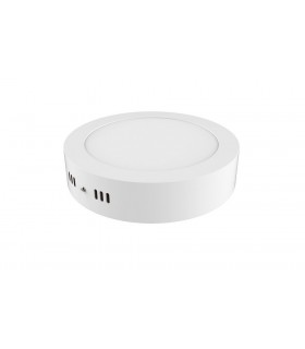 Surface mounted Round 6inch 12W Pure White 6400K, 1000lm, White Frame, Inc. Driver - 1