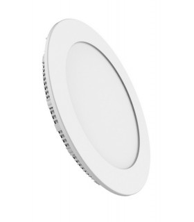 Recessed Downlight Round Panel 6inch 12W Pure White 6400K, 1000lm, White Frame, Inc. Driver - 1
