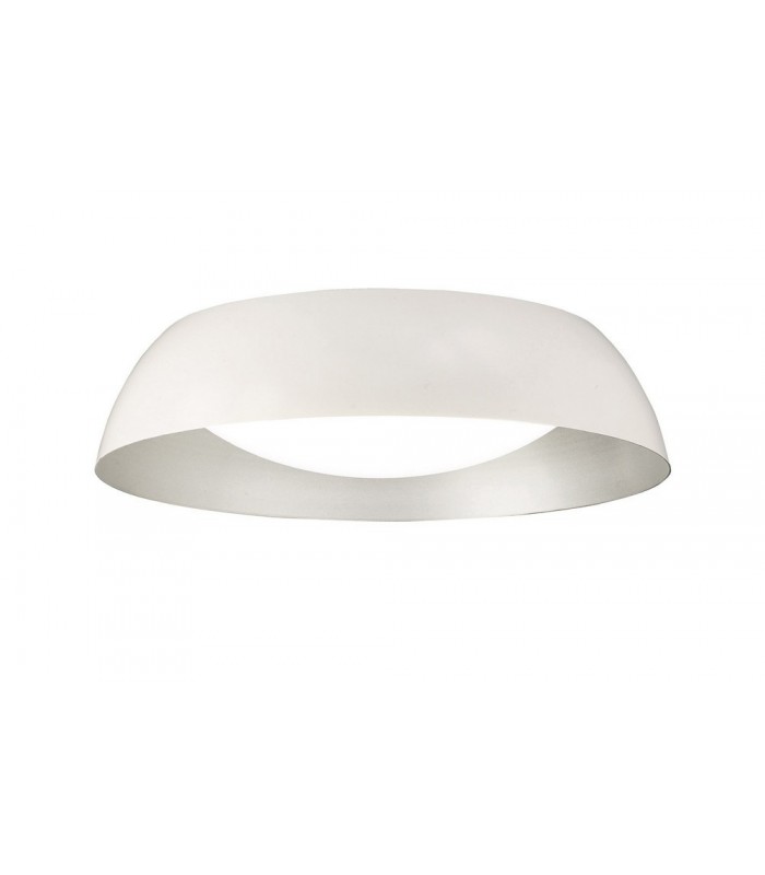 Flush Ceiling Small 18W LED 3000K, 1800lm, Matt White, Silver, White Acrylic - 1