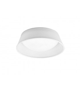 Flush Ceiling LED Cylindrical 32cm Off White 3000K, 120lm, White Acrylic with Ivory White Shade - 1