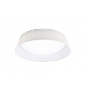 Flush Ceiling LED Cylindrical 45cm Off White 3000K, 2100lm, White Acrylic with Ivory White Shade - 1