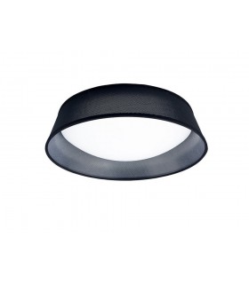 Flush Ceiling LED Cylindrical 45cm Black 3000K, 2100lm, White Acrylic with Black Shade - 1