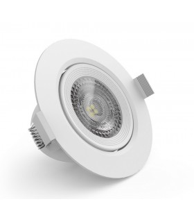Round Adjustable Recessed Downlight, 2.5' SCO 7W Warmwhite 3000K, 560lm, Inc. Driver - 1