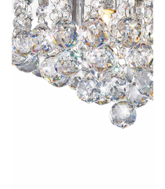 Flush Ceiling, 350mm Round, 4 Light G9 Polished Chrome, Crystal - 6