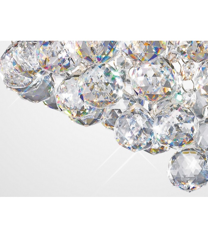 Flush Ceiling, 350mm Round, 4 Light G9 Polished Chrome, Crystal - 9