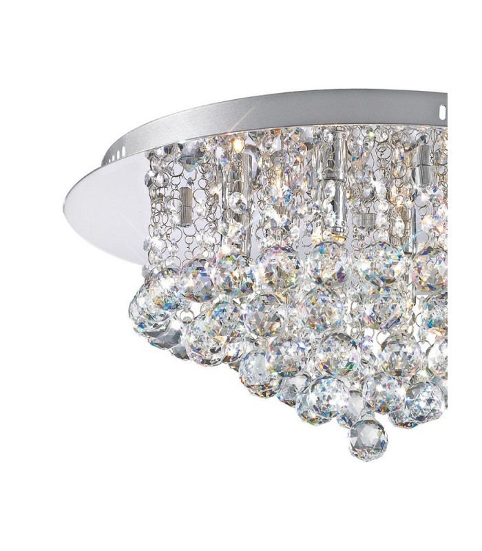 Flush Ceiling, 450mm Round, 6 Light G9 Polished Chrome, Crystal - 4