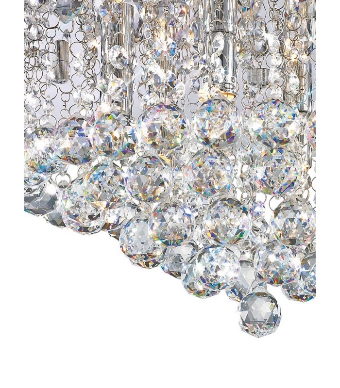 Flush Ceiling, 450mm Round, 6 Light G9 Polished Chrome, Crystal - 5