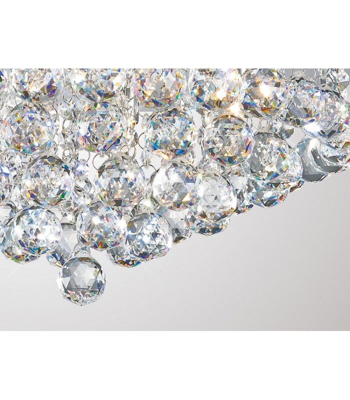 Flush Ceiling, 450mm Round, 6 Light G9 Polished Chrome, Crystal - 10