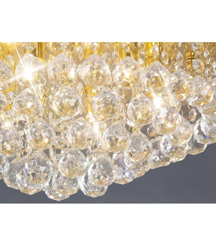 Flush Ceiling, 450mm Round, 6 Light G9 Crystal French Gold - 10