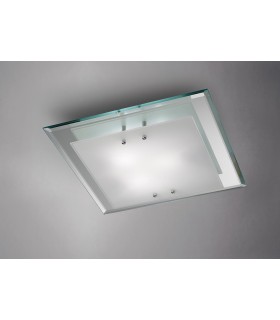 Flush Ceiling, 400mm Square, 3 Light E27 Polished Chrome - 2