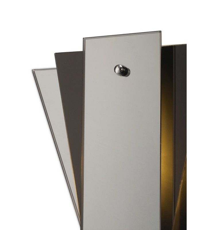 3 Layer Flush Flush Wall Lamp, E27 Black, Mirror - 4