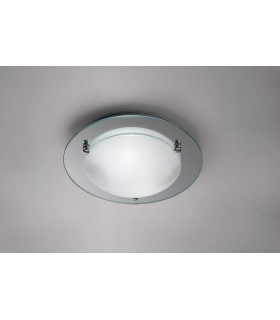 Flush Ceiling, 300mm Round 2 Light E27 Polished Chrome - 2