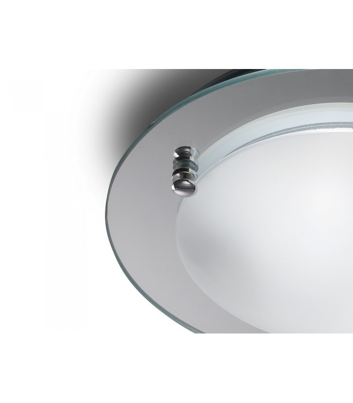 Flush Ceiling, 300mm Round 2 Light E27 Polished Chrome - 4