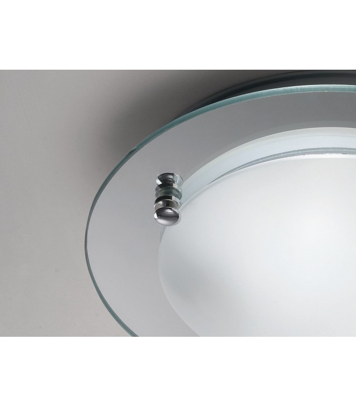 Flush Ceiling, 300mm Round 2 Light E27 Polished Chrome - 5