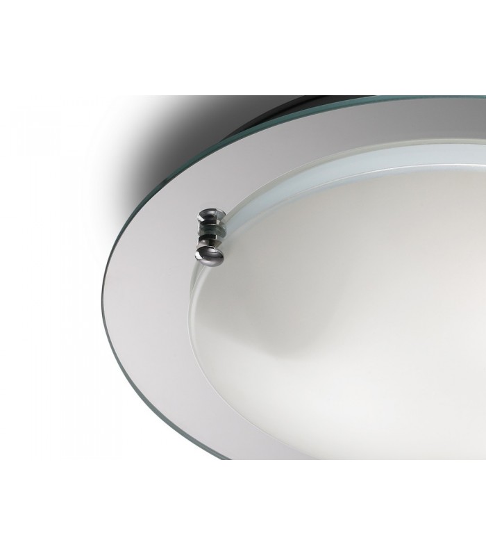 Flush Ceiling, 400mm Round, 3 Light E27 Polished Chrome - 4
