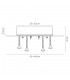 Flush Ceiling, 400mm Square, 5 Light G9 Polished Chrome, Smoked Mirror, Smoked Crystal - 3