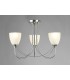 Semi Flush Ceiling 3 Light Satin Nickel, Opal Glass - 2