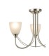 Semi Flush Ceiling 3 Light Satin Nickel, Opal Glass - 4