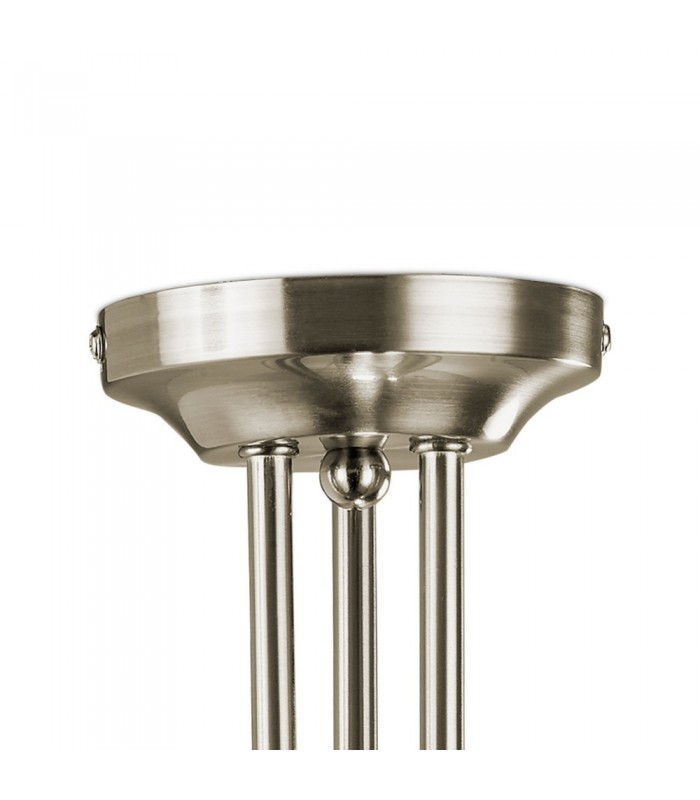 Semi Flush Ceiling 3 Light Satin Nickel, Opal Glass - 6