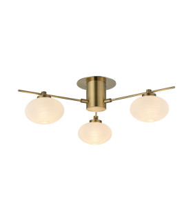 Addie Flush Ceiling 3 Globe Light G9 Antique Brass/Opal Glass-1