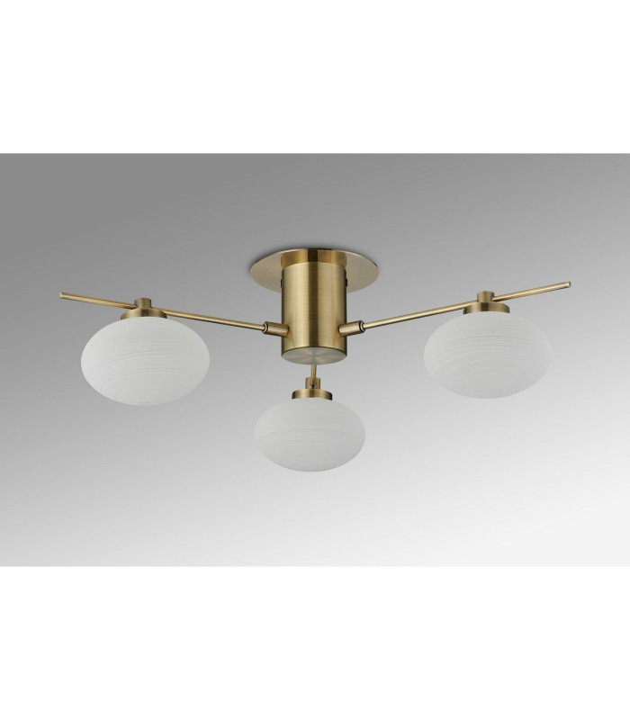 Addie Flush Ceiling 3 Globe Light G9 Antique Brass/Opal Glass-8