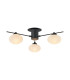 Addie Flush Ceiling 3 Globe Light G9 Satin Black/Opal Glass-1