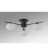 Addie Flush Ceiling 3 Globe Light G9 Satin Black/Opal Glass-8