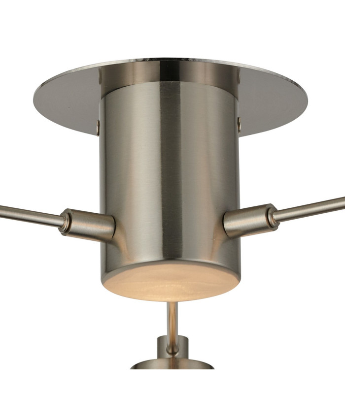Addie Flush Ceiling 3 Globe Light G9 Satin Nickel/Opal Glass-5