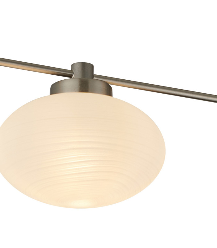 Addie Flush Ceiling 3 Globe Light G9 Satin Nickel/Opal Glass-6