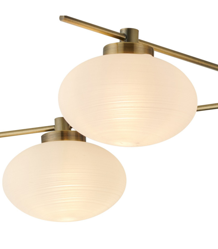 Addie Flush Ceiling 5 Globe Light G9 Antique Brass/Opal Glass-6
