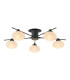 Addie Flush Ceiling 5 Globe Light G9 Satin Black/Opal Glass-1