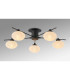 Addie Flush Ceiling 5 Globe Light G9 Satin Black/Opal Glass-2