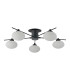 Addie Flush Ceiling 5 Globe Light G9 Satin Black/Opal Glass-4
