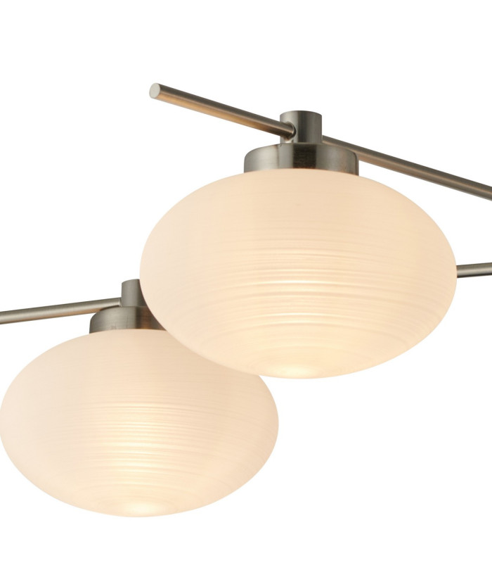 Addie Flush Ceiling 5 Globe Light G9 Satin Nickel/Opal Glass-6
