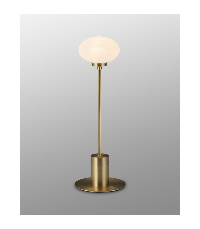 Addie Table Lamp 1 Globe Light G9 Antique Brass/Opal Glass-2