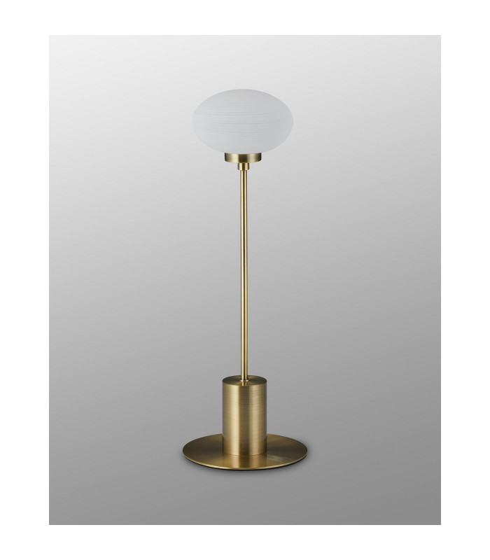 Addie Table Lamp 1 Globe Light G9 Antique Brass/Opal Glass-7
