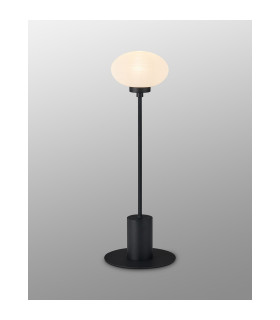 Addie Table Lamp 1 Globe Light G9 Satin Black/Opal Glass-2