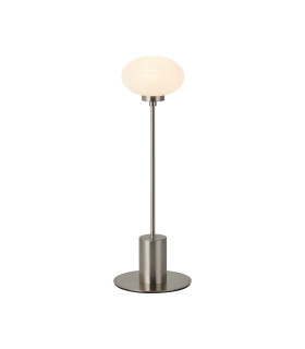 Addie Table Lamp 1 Globe Light G9 Satin Nickel/Opal Glass-1
