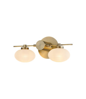 Addie Wall Lamp 2 Globe Light G9 Antique Brass/Opal Glass-1