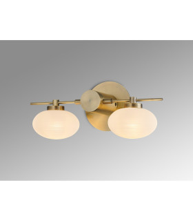 Addie Wall Lamp 2 Globe Light G9 Antique Brass/Opal Glass-2