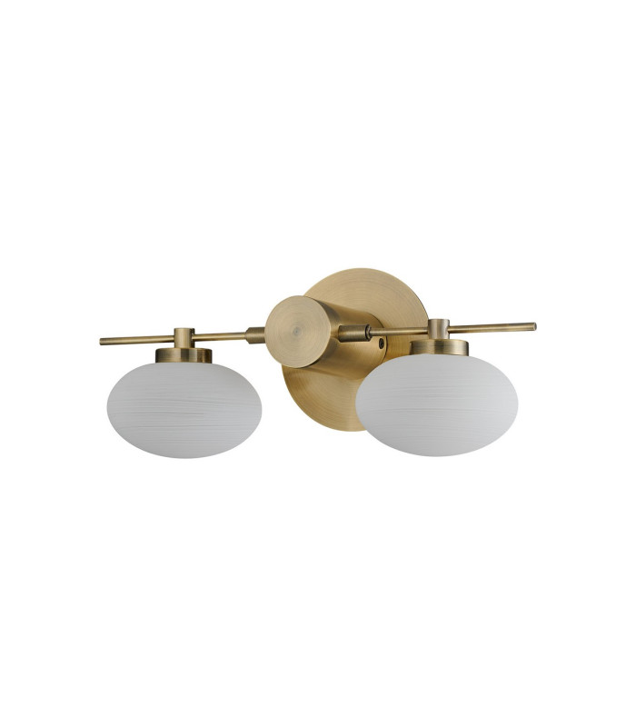 Addie Wall Lamp 2 Globe Light G9 Antique Brass/Opal Glass-4