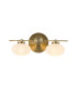 Addie Wall Lamp 2 Globe Light G9 Antique Brass/Opal Glass-5