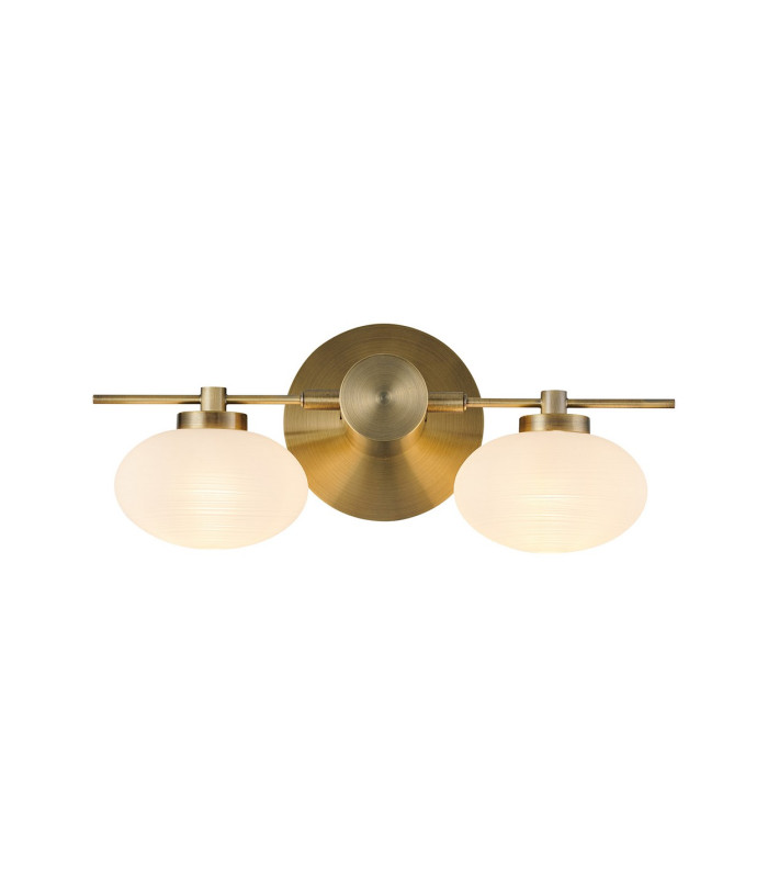 Addie Wall Lamp 2 Globe Light G9 Antique Brass/Opal Glass-5