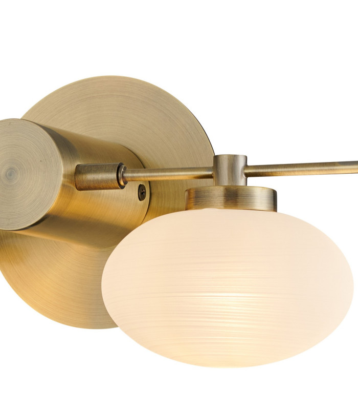Addie Wall Lamp 2 Globe Light G9 Antique Brass/Opal Glass-6