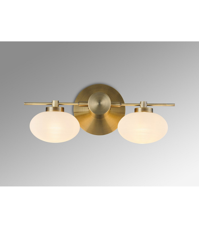 Addie Wall Lamp 2 Globe Light G9 Antique Brass/Opal Glass-10