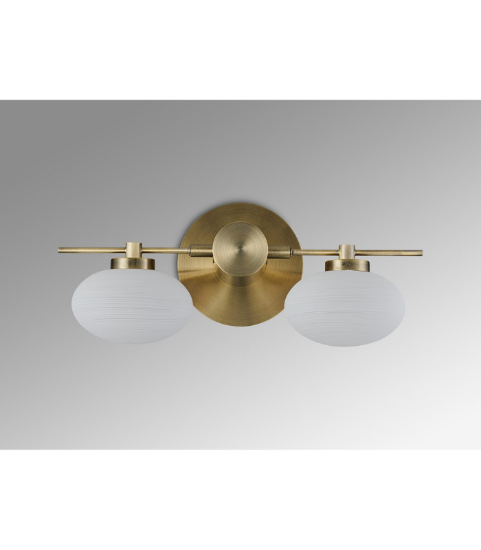 Addie Wall Lamp 2 Globe Light G9 Antique Brass/Opal Glass-11