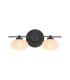 Addie Wall Lamp 2 Globe Light G9 Satin Black/Opal Glass-5